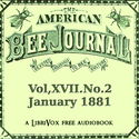 The American Bee Journal, Vol. XVII, No. 2, January 12, 1881 - Poster